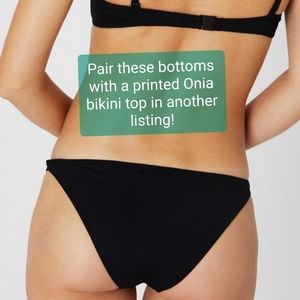 Onia Ashley Black Rib Bikini Bottoms